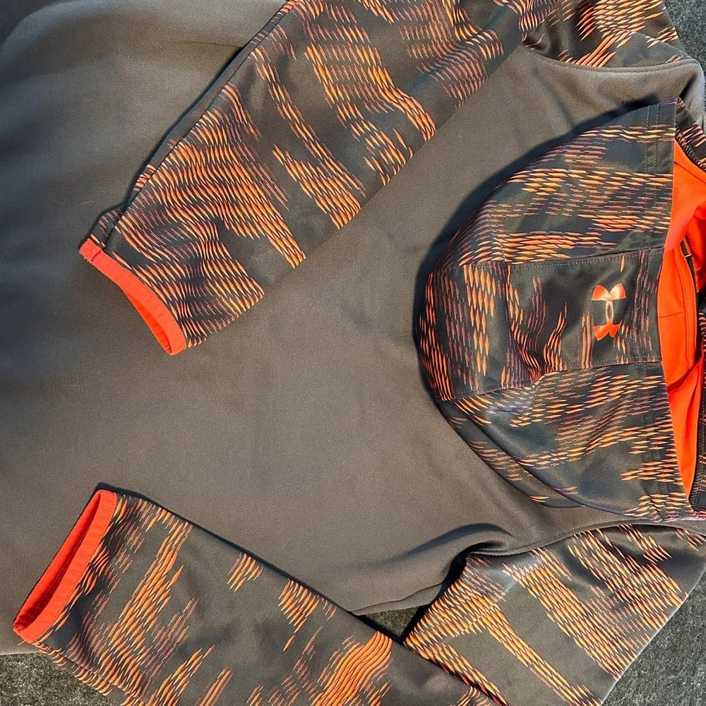 Under Armour Charcoal and Fiery Orange Hoodie‎
